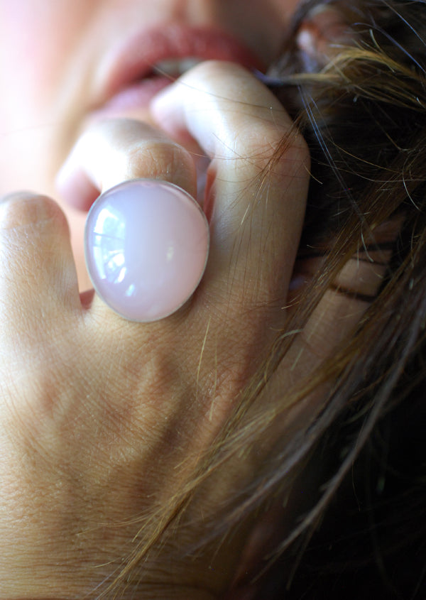 Eternal Glow Ring Master Cut Statement Rose Quartz