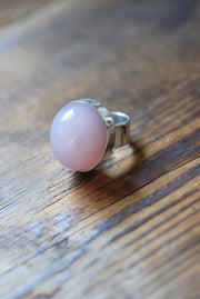 Eternal Glow Ring Master Cut Statement Rose Quartz