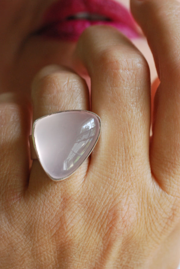 Rosy Glow Ring Fine Rose Quartz