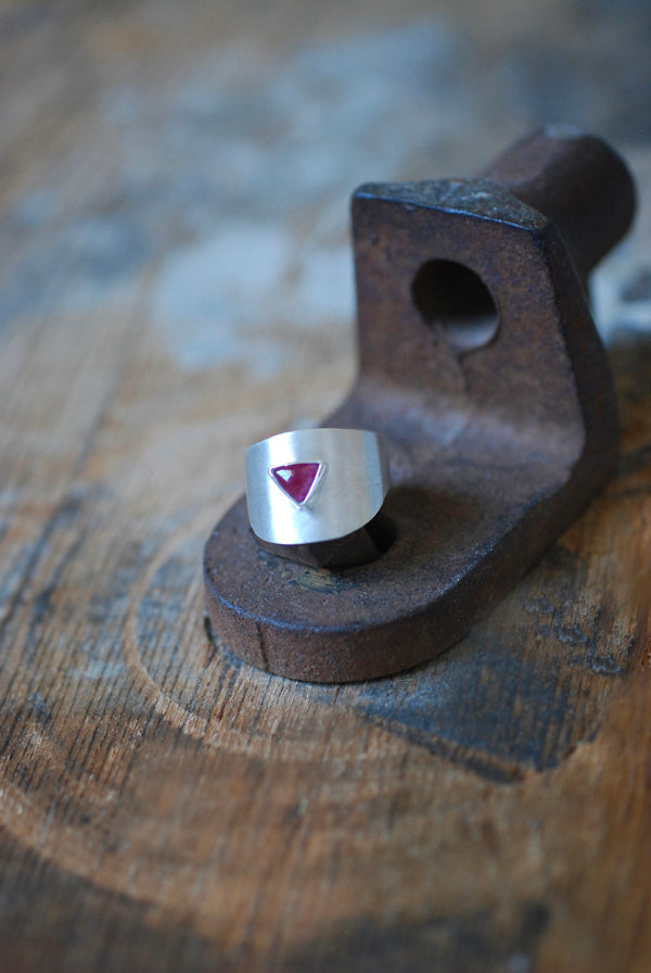 Ruby Red Sculpted Ring