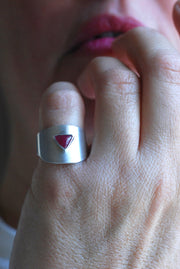 Ruby Red Sculpted Ring