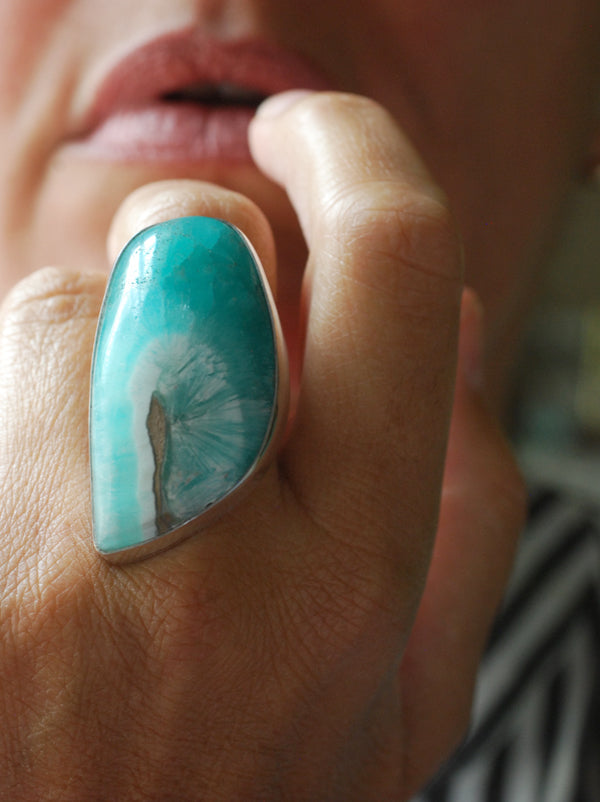 Mineral Tide Ring Rare Smithsonite