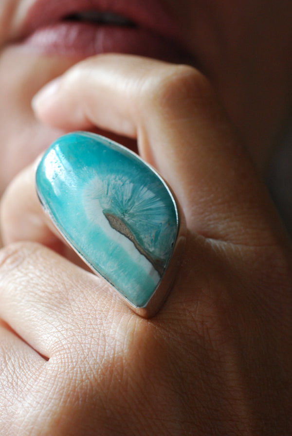 Mineral Tide Ring Rare Smithsonite