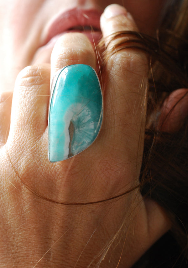 Mineral Tide Ring Rare Smithsonite