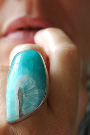 Mineral Tide Ring Rare Smithsonite