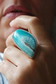 Mineral Tide Ring Rare Smithsonite