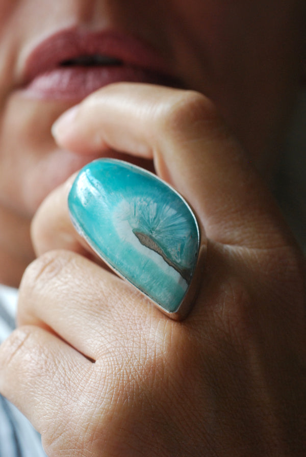 Mineral Tide Ring Rare Smithsonite