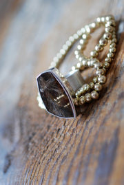 Smoky Christmas Star Ring Rutilated Smoky Quartz