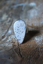 Falling Snow Ring Rare Form Old Stock Montana Dendritic Agate