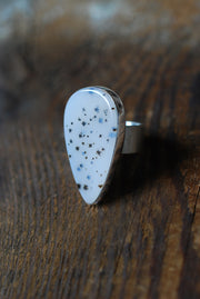 Falling Snow Ring Rare Form Old Stock Montana Dendritic Agate