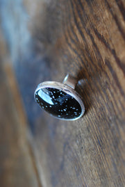 Snowy Night Ring Cosmic Obsidian