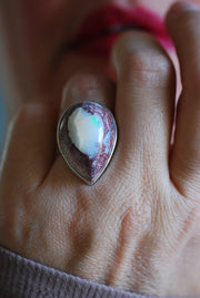 Dollybird Snowy Opal Ring White Fire Opal