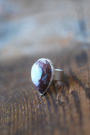 Dollybird Snowy Opal Ring White Fire Opal