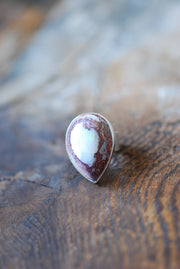 Dollybird Snowy Opal Ring White Fire Opal