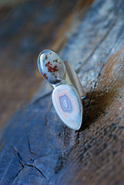 Summer Flowers Ring Moss Agate And Pink Laguna