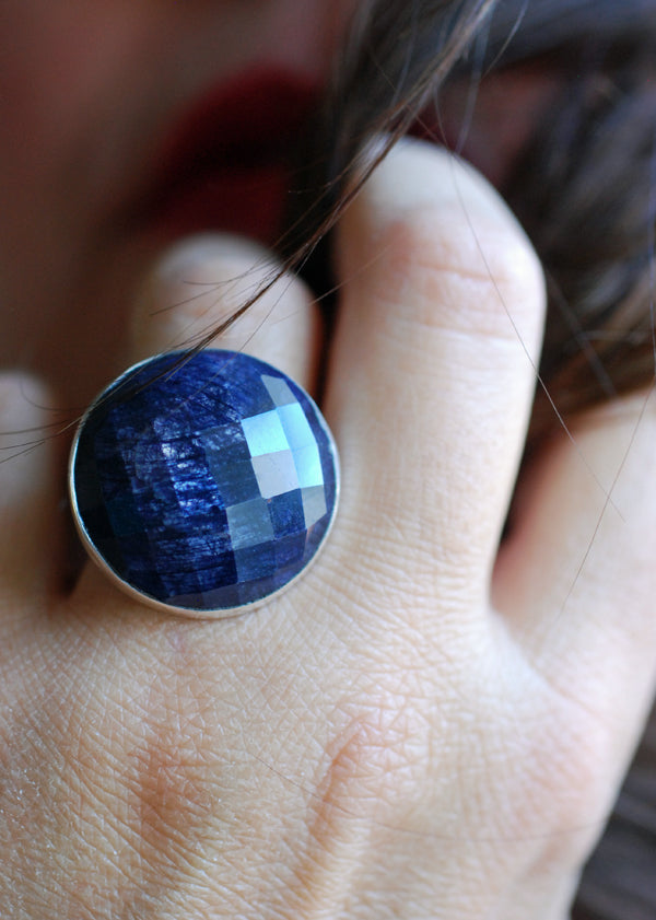 Starlit Eve Sapphire Quartz Ring