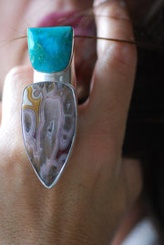 Côte d’Azur Ring Collectors Agate And Turquoise