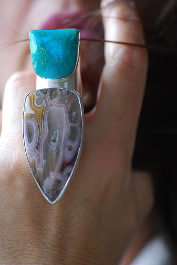 Côte d’Azur Ring Collectors Agate And Turquoise