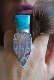 Côte d’Azur Ring Collectors Agate And Turquoise