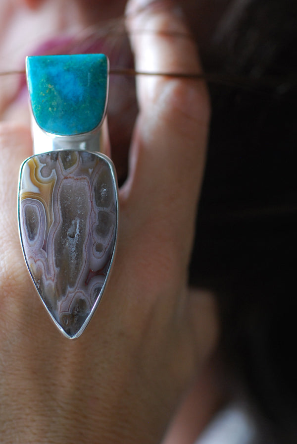 Côte d’Azur Ring Collectors Agate And Turquoise