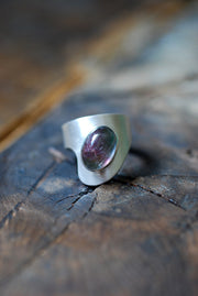 Pink And Green Watermelon Tourmaline Sculpted Ring