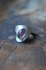 Pink And Green Watermelon Tourmaline Sculpted Ring