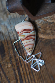 Peachy Horizon Pendant Rolling Hills Wave Dolomite