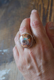 Rainbow Fire Opal Statement Ring