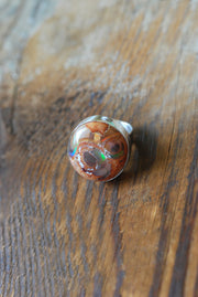Rainbow Fire Opal Statement Ring