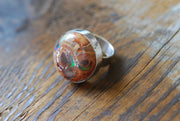 Rainbow Fire Opal Statement Ring