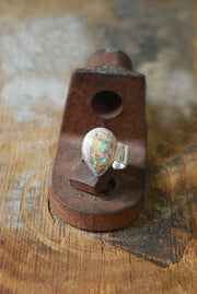Inner Light Ring Raw Yellow Rainbow Fire Opal