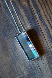 Midnight Sky Pendant Rare Banded Purple And Teal Faceted Fluorite All Natural