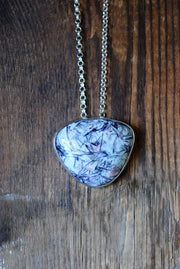 Lepidolite Pink Tourmaline Starburst Statement Necklace Rare