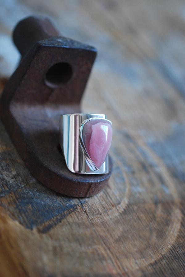 Dollybird Pink Cloud Ring Rare Rhodochrosite