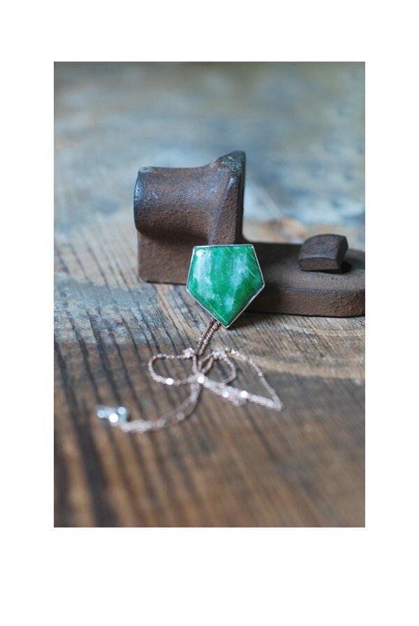 Italian Jade Necklace Rare Monviso Italy
