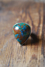 Dollybird Earth + Sky Ring Collector's Blue Green Azurite Malachite Chrysocolla Gem