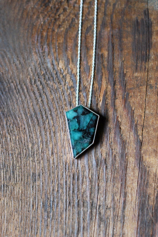 Raw Emerald Trapiche Pendant