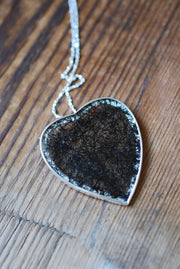 Giving Heart Necklace Black Star Tourmalinated Crystal Quartz