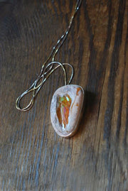 Dollybird Fiery Rainbow Necklace Statement Raw Fire Opal