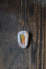 Dollybird Fiery Rainbow Necklace Statement Raw Fire Opal