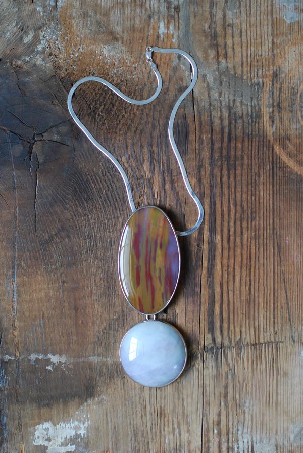 Lavender Jade Pendulum Necklace