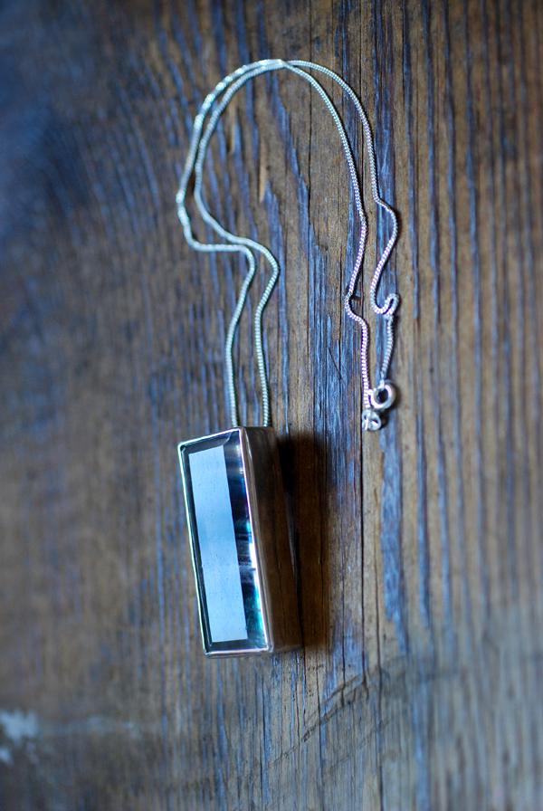 Midnight Sky Pendant Rare Banded Purple And Teal Faceted Fluorite All Natural