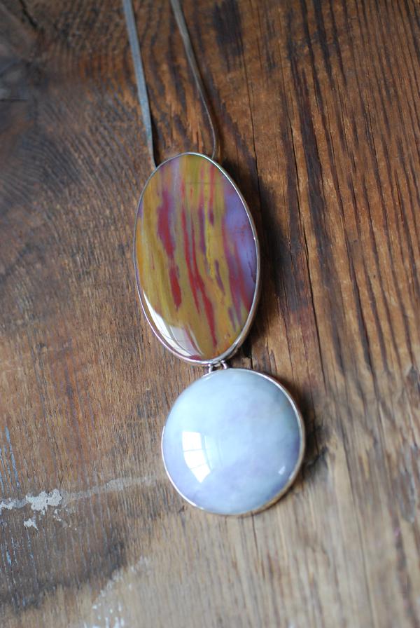 Lavender Jade Pendulum Necklace