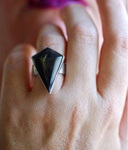 Dollybird Dark Sparkle Fire Obsidian Ring