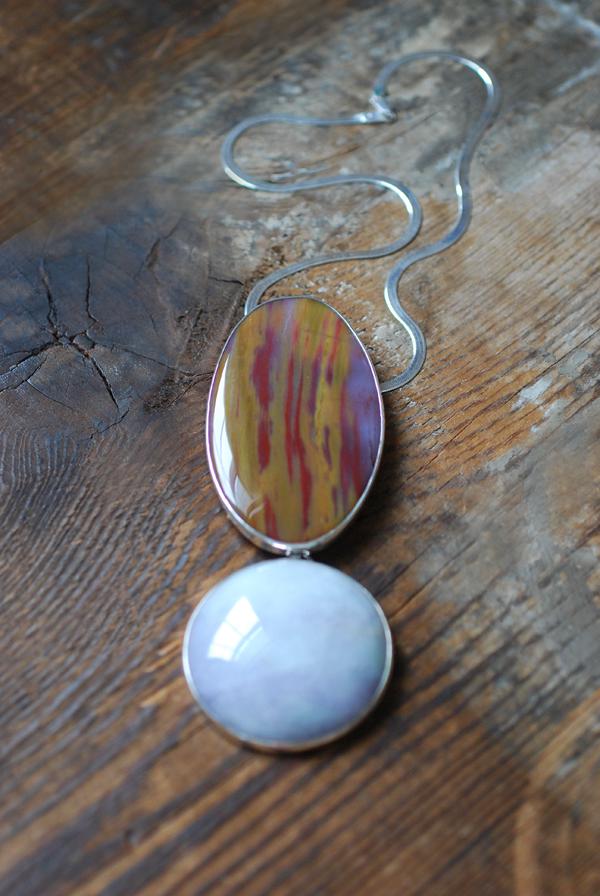 Lavender Jade Pendulum Necklace