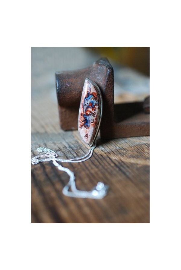 Raw Blue Fire Opal Necklace