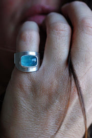 Blue Tourmaline Sculpted Ring