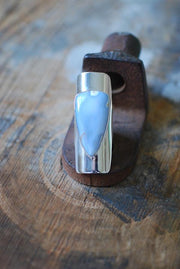 Rare Pale Blue Chalcedony Cuff Ring