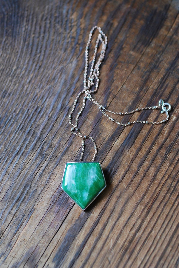Italian Jade Necklace Rare Monviso Italy