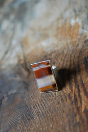 Gaia Ring Collectors Banded Chalcedony Agate Master Cut